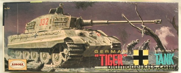 Aurora 1/48 German Tiger Tank WWII, 312-98 plastic model kit